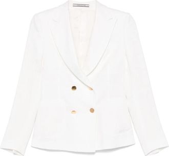 Tagliatore Blazer J-Coral - Dames - Blazers - Wit - S - Linnen - Jassen