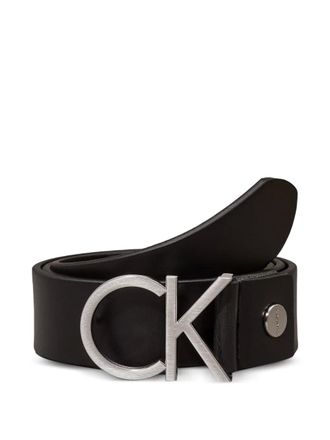 Calvin Klein logo leather belt - women - Calf Leather - 100 - Black