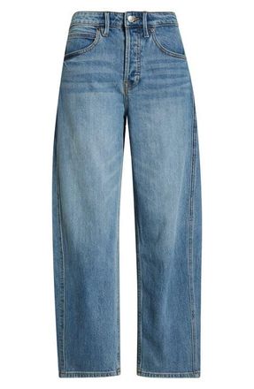 Good American High Waist Ankle Barrel Jeans in Indigo1350 at Nordstrom, Size 10