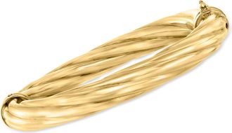 Ross-Simons Italian 18kt Gold Over Sterling Wide Twisted Bangle Bracelet