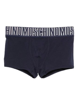 Moschino logo-waistband trunks - men - Cotton/Elastane - L - Blue
