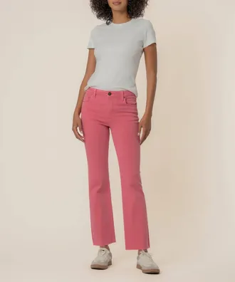 Kut from the Kloth Kelsey High Rise Fab Ab Ankle Flare Jean In Flamingo
