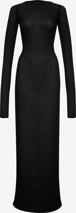 Rhude Womens Black Sheer Knit Jersey Dress
