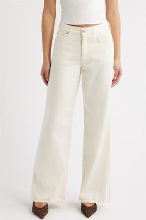 Rag & Bone Andi High Waist Wide Leg Jeans in Ecru at Nordstrom, Size 31