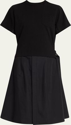 sacai Cotton Poplin x Knit Shirtdress