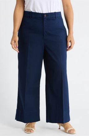 Spanx SPANXsupersmooth Crop Wide Leg Stretch Twill Pants in Timeless Navy at Nordstrom, Size 1 X