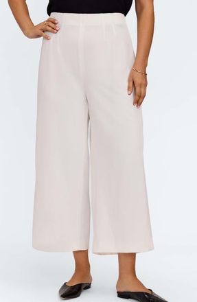 Foxcroft Arlette Wide Leg Crop Crepe Pants in Ecru Beige at Nordstrom, Size 1 X