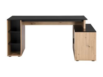 VENTE-UNIQUE.COM Escritorio madera negro, color natural claro