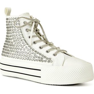 Azalea Wang Zafrina Platform Sneaker in White at Nordstrom Rack, Size 10