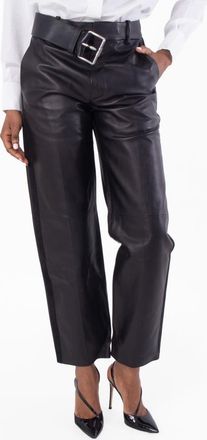 Loewe Nappa Lambskin Belted Trousers, Brand Size 36 ( US Size 4 )