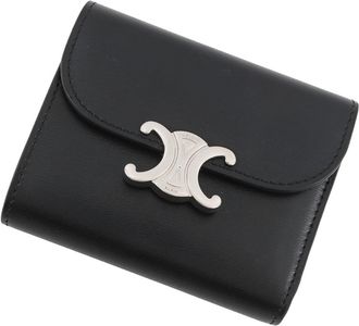 Celine Black Leather Wallet (Tri-Fold) (Pre-Owned)