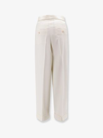 Max Mara Womens Trousers Mxmrugiada White Virgin Wool