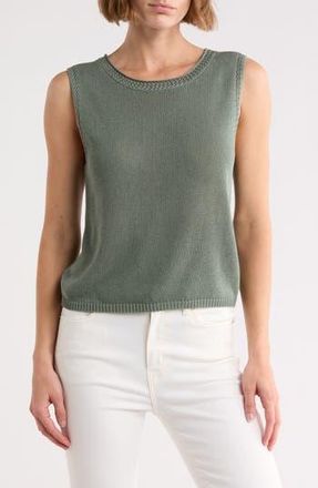 Max Studio Pointelle Sweater Tank in Agave at Nordstrom Rack, Size X-Large