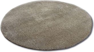 RugsX Rugsx - Alfombra C&iacute;rculo Shaggy Micro Beige Oscuro Beige Circulo 100 Cm