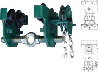 Trade Shop Trade Shop - Carrello Porta Paranco A Spinta Per Trave Catena Portaparanco 220mm Traslazione - -kg. 1000