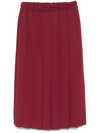 Comme Des Gar&ccedil;ons pleated midi skirt - women - Polyester - S - Red