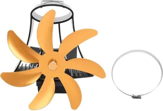 OEM Ventilador De Chimenea Para Estufa De Le&ntilde;a, 7 Aspas, Motor Silencioso, Alimentado Por Calor, Montaje Magn&eacute;tico En Pared, Color Dorado