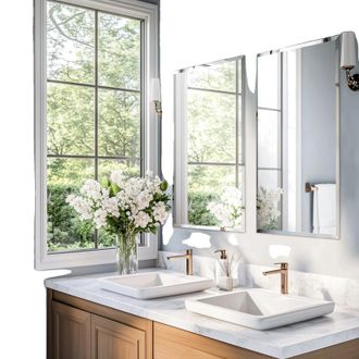 OEM Espejo De Ba&ntilde;o, Dise&ntilde;o Sin Marco, Estilo Moderno, 40x28 Pulgadas