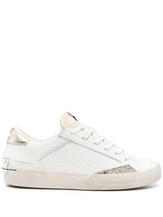 Crime London Distressed sneakers - women - Calf Leather/Fabric/Rubber/Calf Leather - 37 - White
