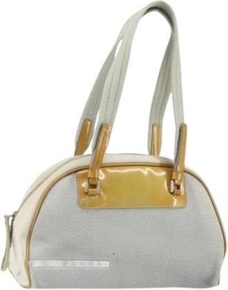 Prada Pre-owned Handbags, female, Gray, Size: ONE SIZE Pre-owned Nylon Handbag
