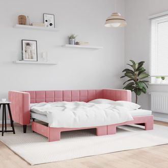 vidaXL Sof&aacute; Cama Nido Terciopelo Rosa 80x200 Cm Vidaxl