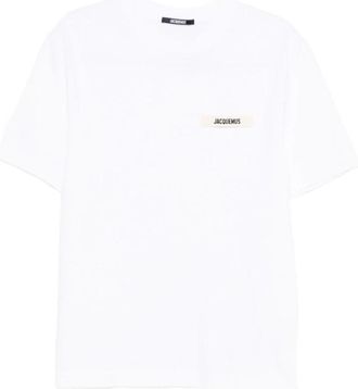 Jacquemus Gros Grain T-shirt - Heren - T-shirts - Wit - S - Katoen - Tops