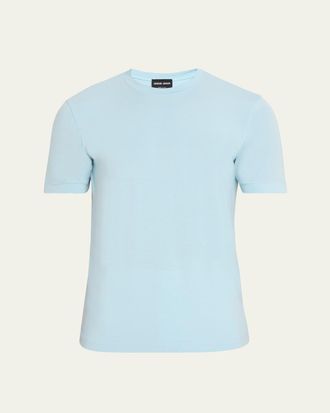 Giorgio Armani Mens Short-Sleeved Cotton Jersey T-Shirt