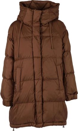Max Mara hooded quilted coat - women - Polyester/Polyamide - 40 - Brown