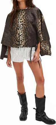 Apparis Quinn Leopard Cape In Black Multi