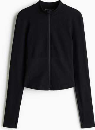 H&M Seamless Sportjacke mit DryMove - Schwarz