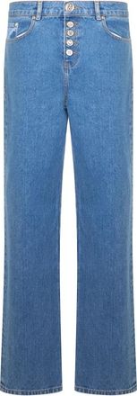 Moschino Comfortabele Wijde Denim Broek - Dames - Loose Fit Jeans - Blauw - W25 - Denim - Jeans