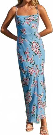 Dress Forum Oasis Floral Print Cowl Neck Maxi Dress In Blue