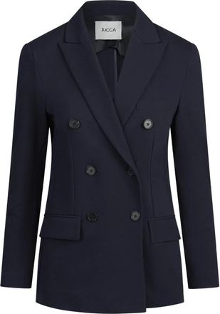 Jucca Dubbelrijige Maatkostuum Blazer - Dames - Blazers - Blauw - XS - Leer - Jassen