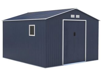 VENTE-UNIQUE.COM Cobertizo de jardín acero gris antracita