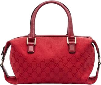 Gucci Pre-owned Handbags, female, Red, Size: ONE SIZE Pre-owned Canvas Travel Bag