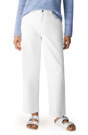 Eileen Fisher High Waist Ankle Straight Leg Jeans in White at Nordstrom, Size Xx-Small