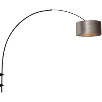 Steinhauer Steinhauer - Sienna Sparkled Light Wall Lamp with Shade Matt Black, Velvet Silver