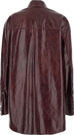 Sportmax Womens Bordeaux Jacket With Classic Collar Lamb Coat