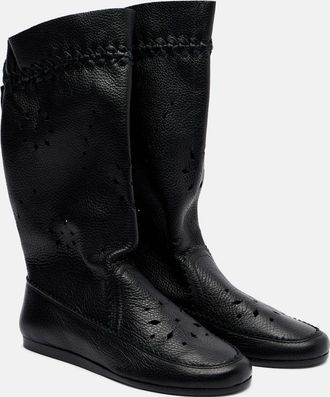 Isabel Marant Welky laser-cut leather mid-calf boots
