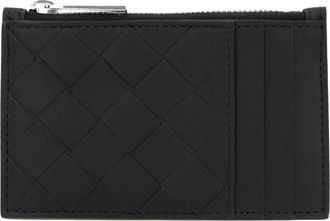 Bottega Veneta Accessoires, Heren, Zwart, ONE Size, Leer, Leren Kaarthouder