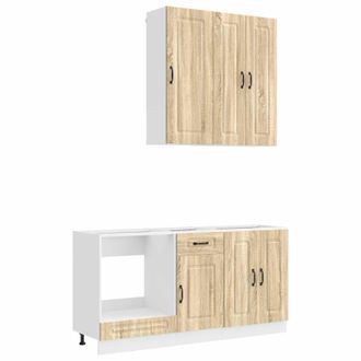 vidaXL Unit&agrave; Cucina Kalmar 5 Pz Rovere Sonoma Legno Ingegnerizzato Vidaxl