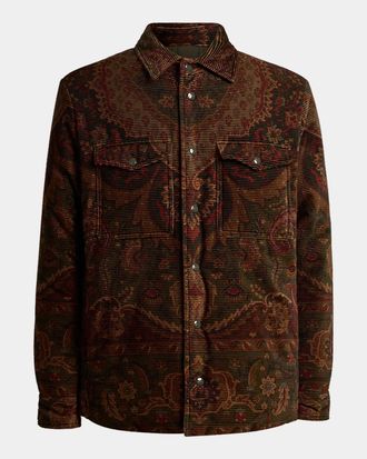 Etro Men & apos;s Corduroy Paisley Overshirt