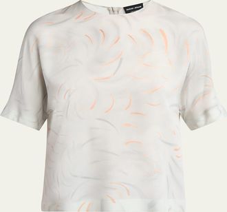 Giorgio Armani Brushstroke Silk Blouse
