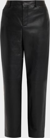 Vince Mid-Rise Straight Leather Pants