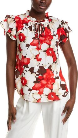 Anne Klein Ruffle Sleeve Tie Blouse