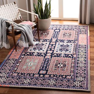 Safavieh Bellagio Hand Made Area Rug, Black / Navy Traditional Style Non-Shedding