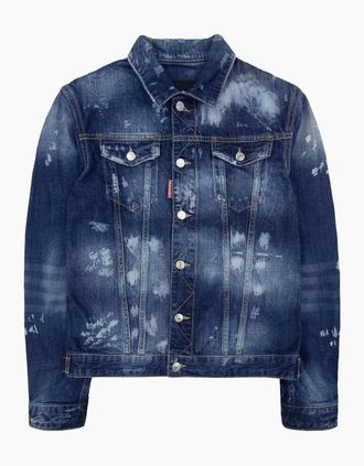 Dsquared2 Mens Dsquared2 Mid Wash Over Jean Denim Jacket Denim 470 - Navy - Size: Regular/52