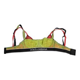 Dolce & Gabbana Bras, female, Green, Size: S Green Nylon Balconette Bra Underwear
