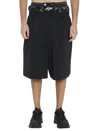 Moncler Black Loose Solid Shorts
