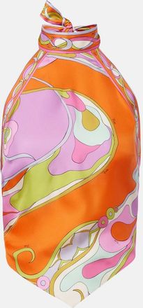 Pucci Top Orchidee in twill di seta